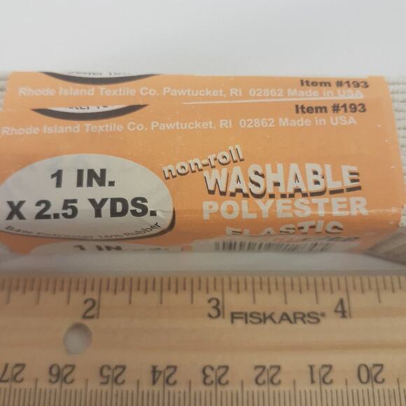 Stretchrite Non-roll Washable Polyester Elastic 1 in. x 2.5 Yds White wide - Picture 10 of 10